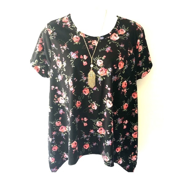 WOMEN’S TUNIC BLOUSE TOP ROUGE COLLECTION SIZE 4X BLACK - Picture 1 of 8